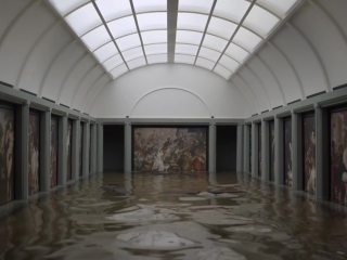 breaking news: flooding of the louvre