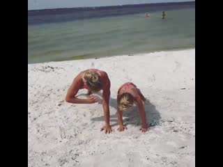 mom and daughter train together